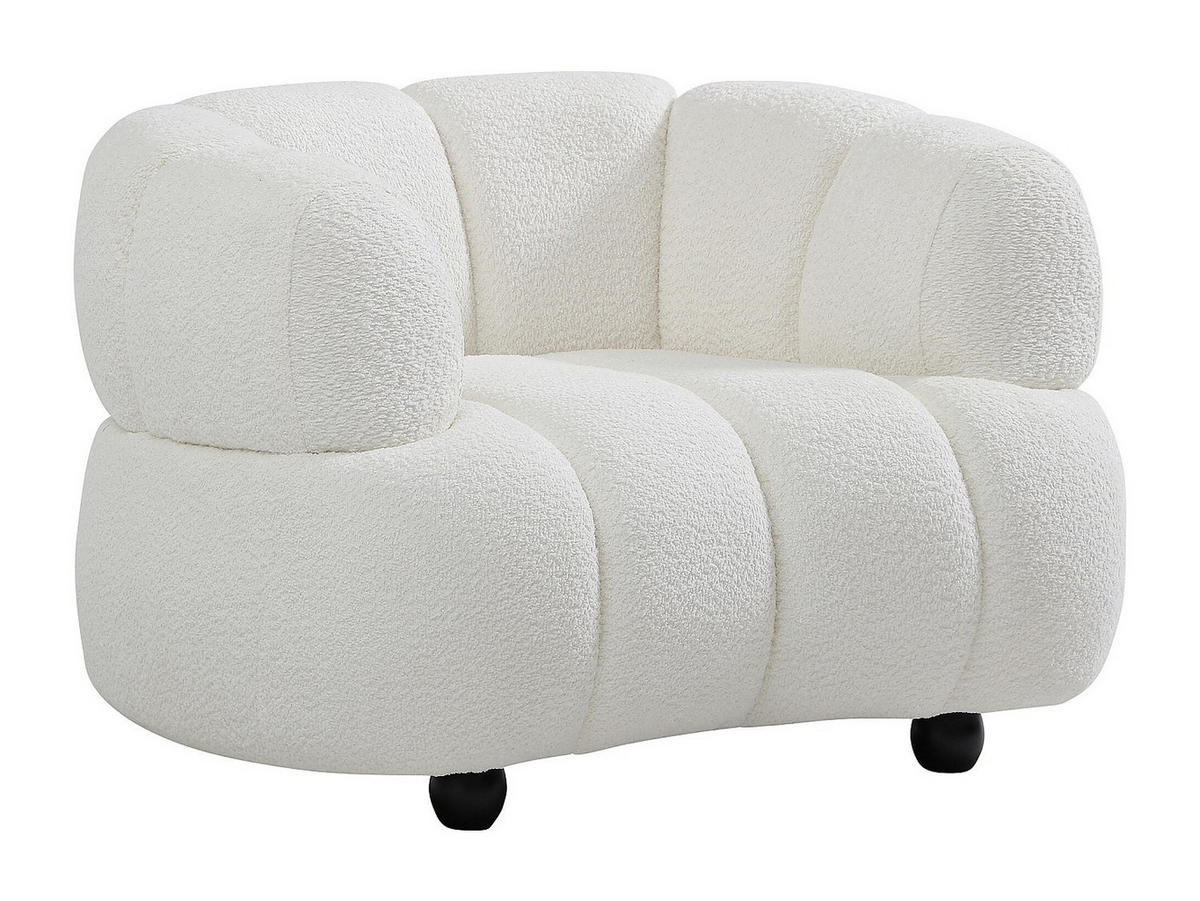 SESSEL mit gerader Rückenlehne - 1 Person - stoff - gebrochenes weiß Coliani - Weiß, Holz/Textil (108/73/87cm) - Vente-Unique