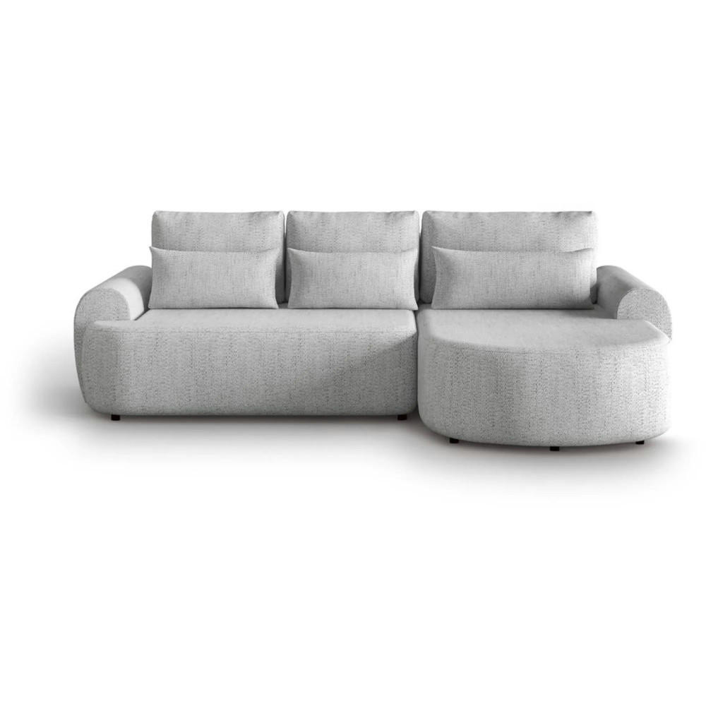 ECKSCHLAFSOFA Olivio L Grau - Hellgrau/Schwarz, Kunststoff/Textil (266/170cm) - Beautysofa