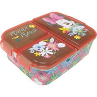 BROTDOSE Kinder mit Fächern Minnie Mouse 18 cm - Multicolor, Kunststoff (12/17/5cm)