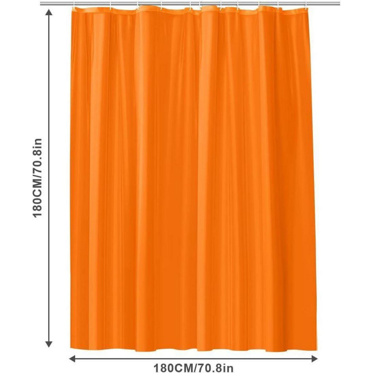 DUSCHVORHANG Orange 180 x 180 cm - Orange, Kunststoff (180/180cm)
