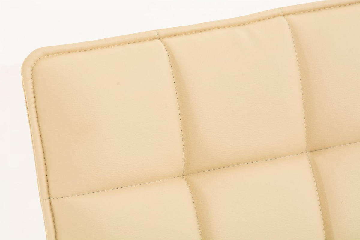 DREHSTUHL Lederlook creme - Chromfarben/Creme, Textil/Metall (43/90/56cm) - CLP