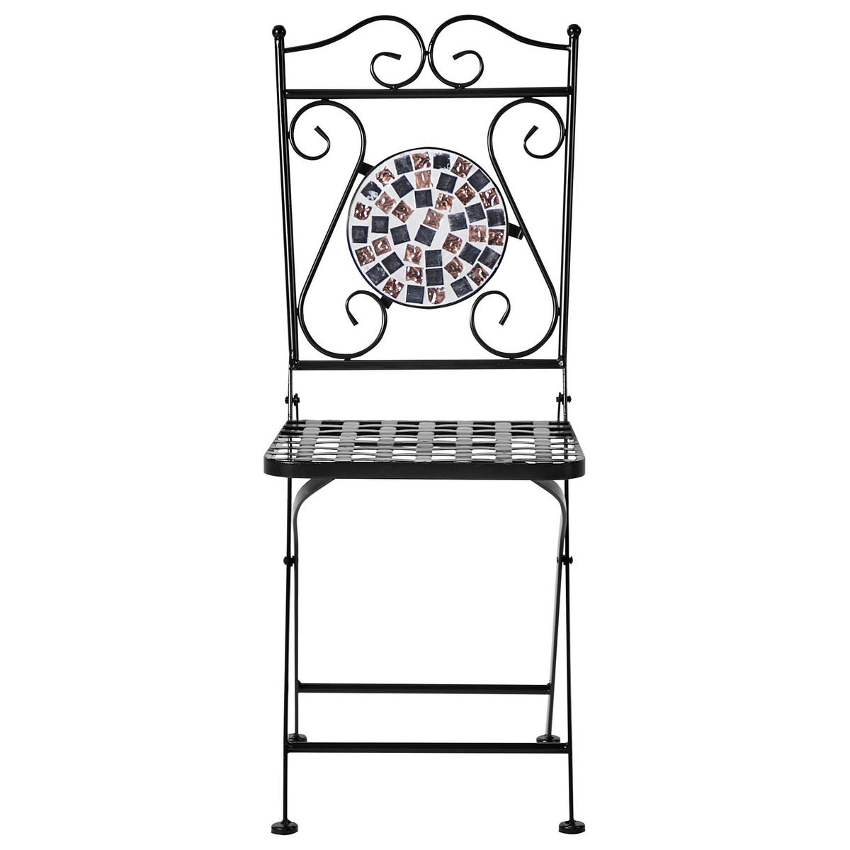 GARTENSTUHL 2er-Set Metall Schwarz Carpino - Goldfarben/Schwarz, Metall (38/90/44cm) - Beliani