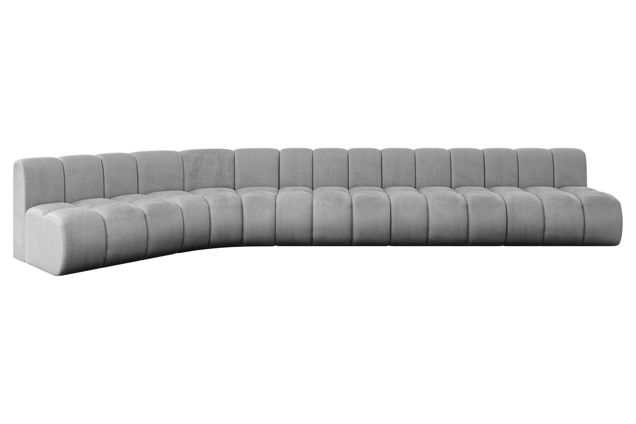 ECKSOFA modulares Sofa Montra-L3 - 472x174x70 cm Grau - Hellgrau, Holzwerkstoff/Textil (472/174cm) - ALTDECOR