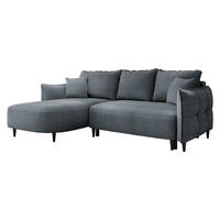 ECKSOFA Sycylia, Seite: Links - Dunkelgrau/Schwarz, Holz/Textil (244/165cm) - MIRJAN24