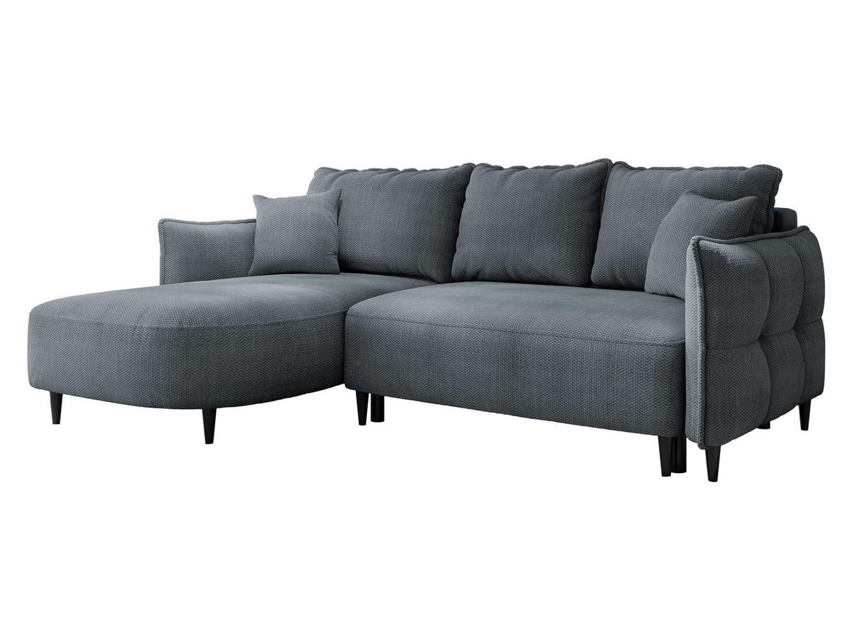ECKSOFA Sycylia, Seite: Links - Dunkelgrau/Schwarz, Holz/Textil (244/165cm) - MIRJAN24