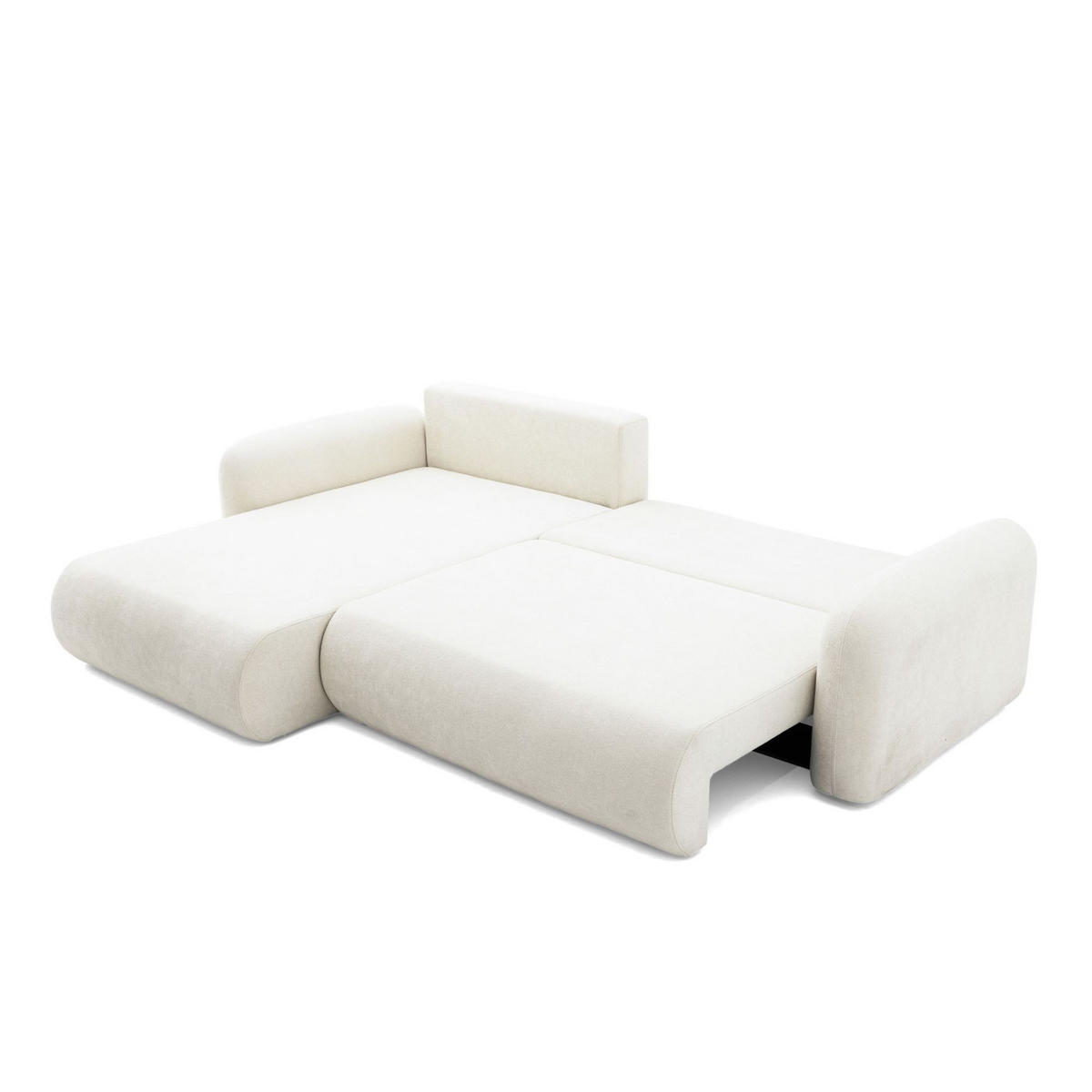 ECKSOFA NEST L Universal mit Schlaffunktion 157x240 Webstoff Weiß - Schwarz/Weiß, Holz/Textil (280/187cm) - Muffo