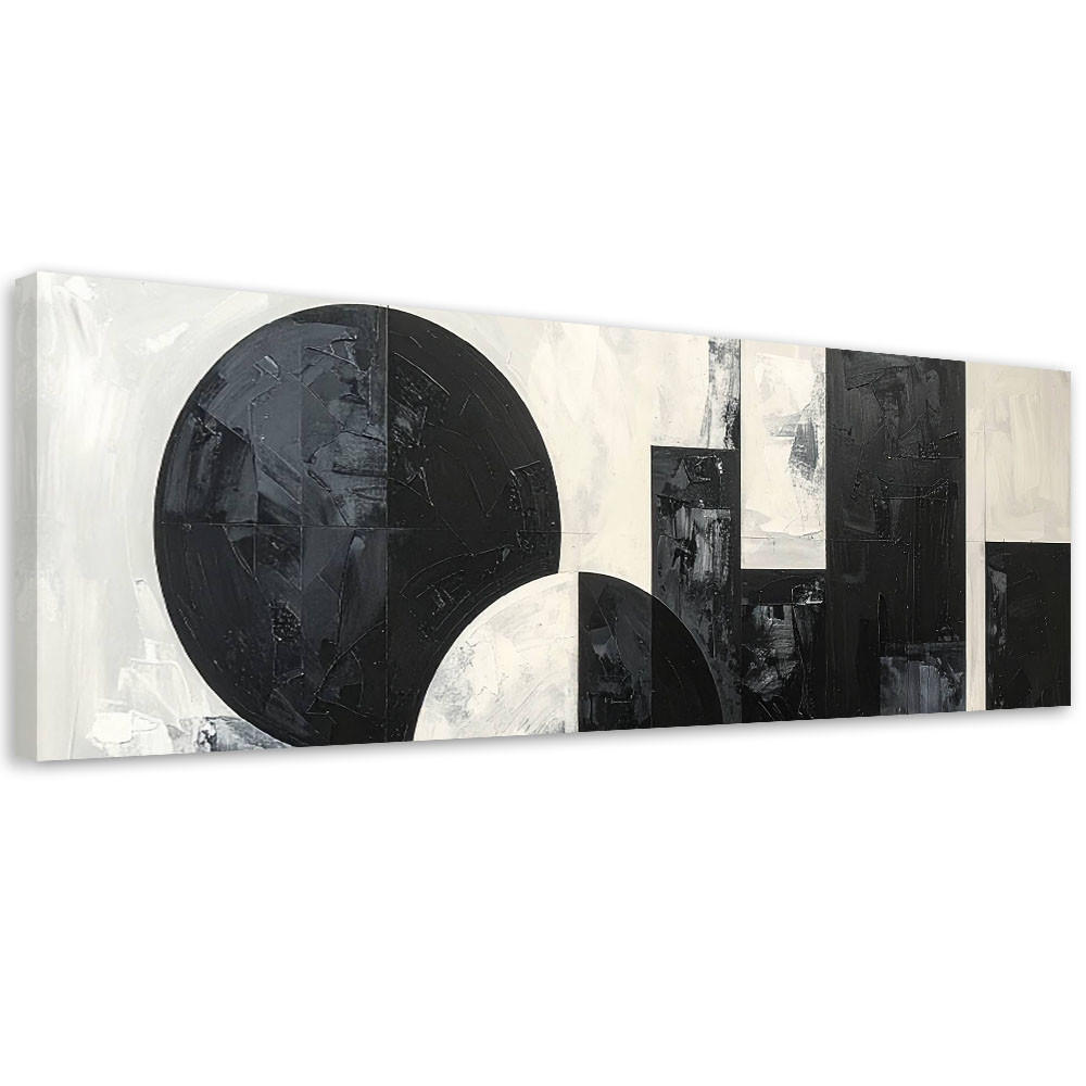 LEINWANDBILD 3D und geometrisch 150x50cm - Schwarz, Textil (150/50cm) - Feeby