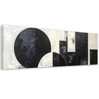 LEINWANDBILD 3D und geometrisch 150x50cm - Schwarz, Textil (150/50cm) - Feeby