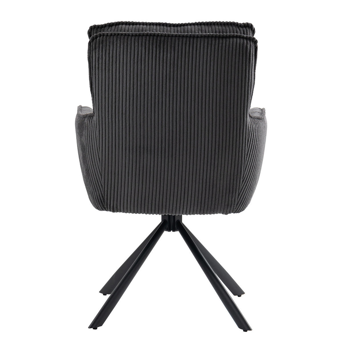 DREHBARER ARMLEHNENSTUHL - 2er-Set - Dunkelgrau, Textil/Metall (62/95/67cm) - home24