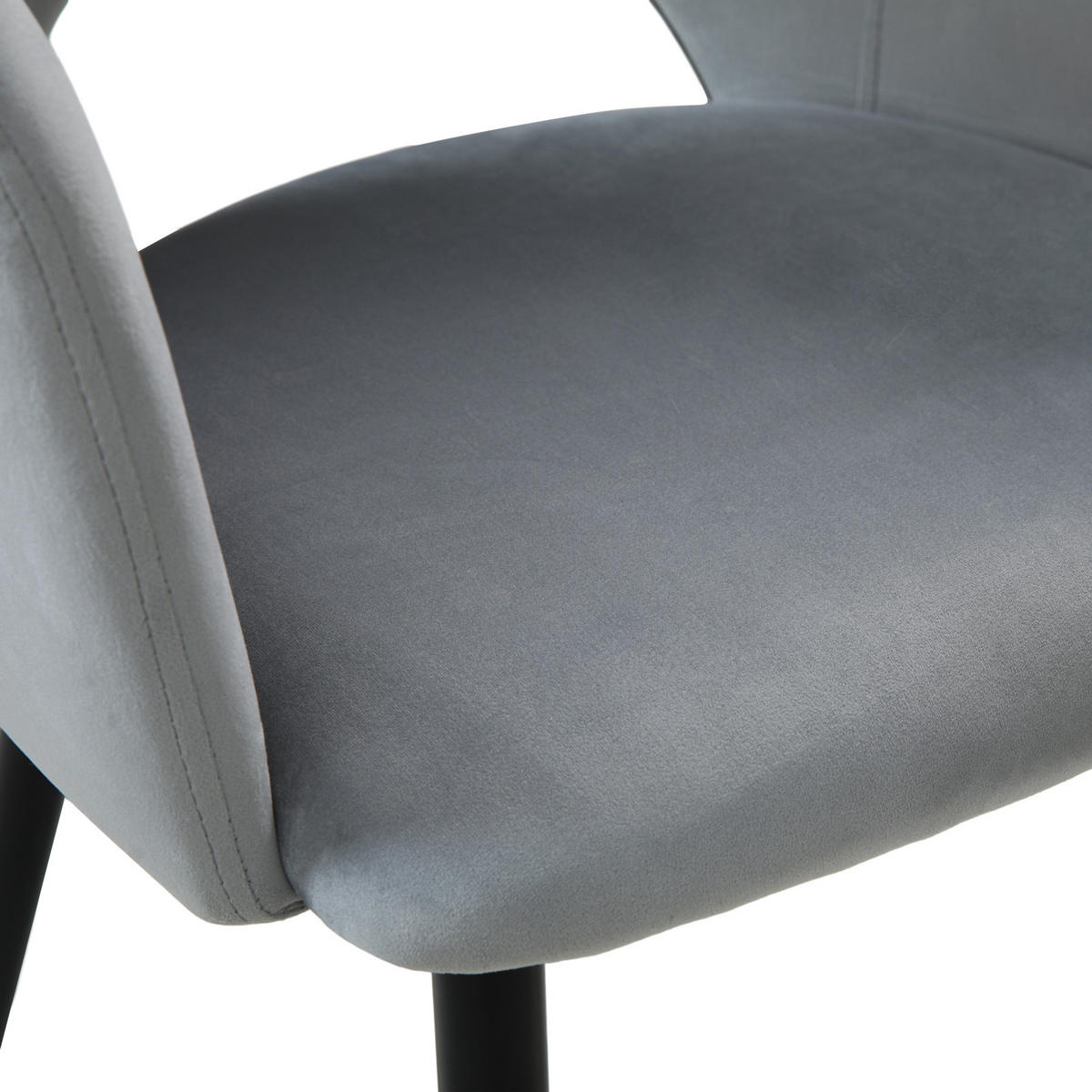 ESSZIMMERSTÜHLE HAILEY (2er Set) - Schwarz/Grau, Textil/Metall (54/83/53cm) - SVITA