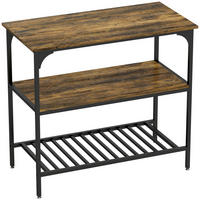 KÜCHENREGAL Spanplatte Stahl Rustikal-Braun - Braun, Holzwerkstoff (50/90/100cm) - HOMCOM