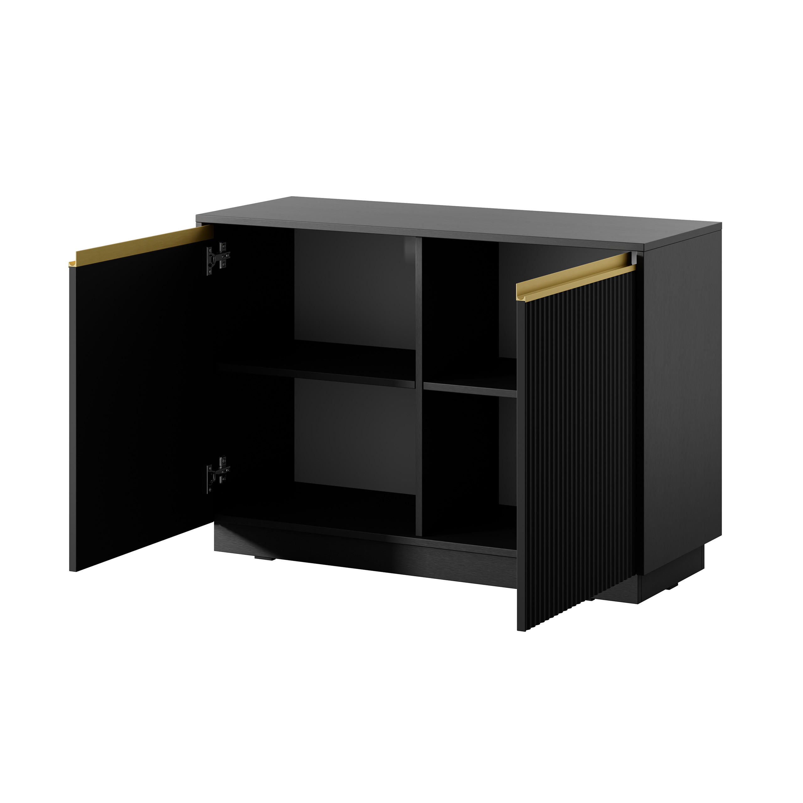 Thumbnail - Masseno Kommode, Schwarz, Holzwerkstoff, 104x72x39 cm, Wohnzimmer, Kommoden & Sideboards, Sideboards