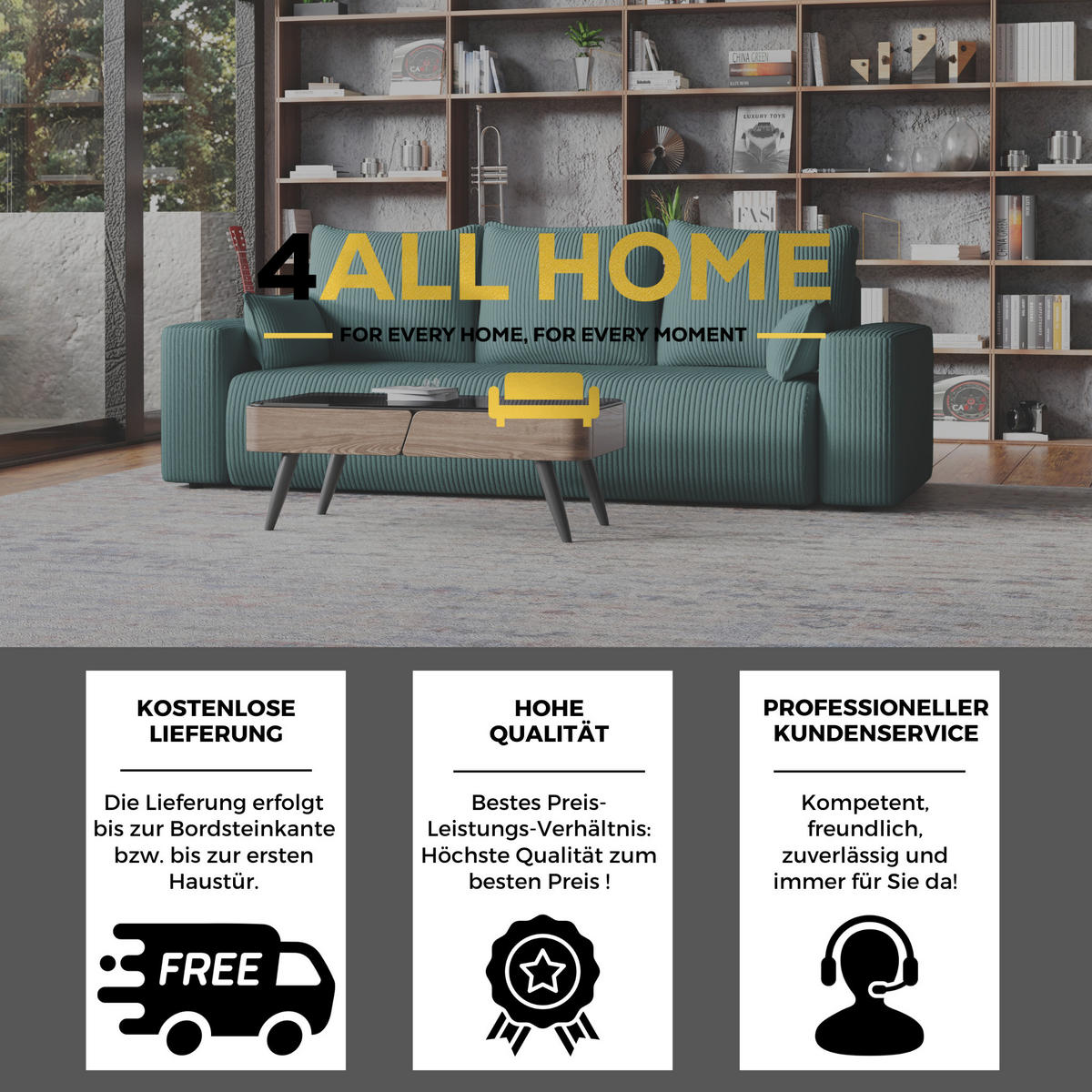 SOFA Bubi mit Bettkasten und Schlaffunktion, Cordstoff - Pastellblau, Holzwerkstoff (242/85/95cm)