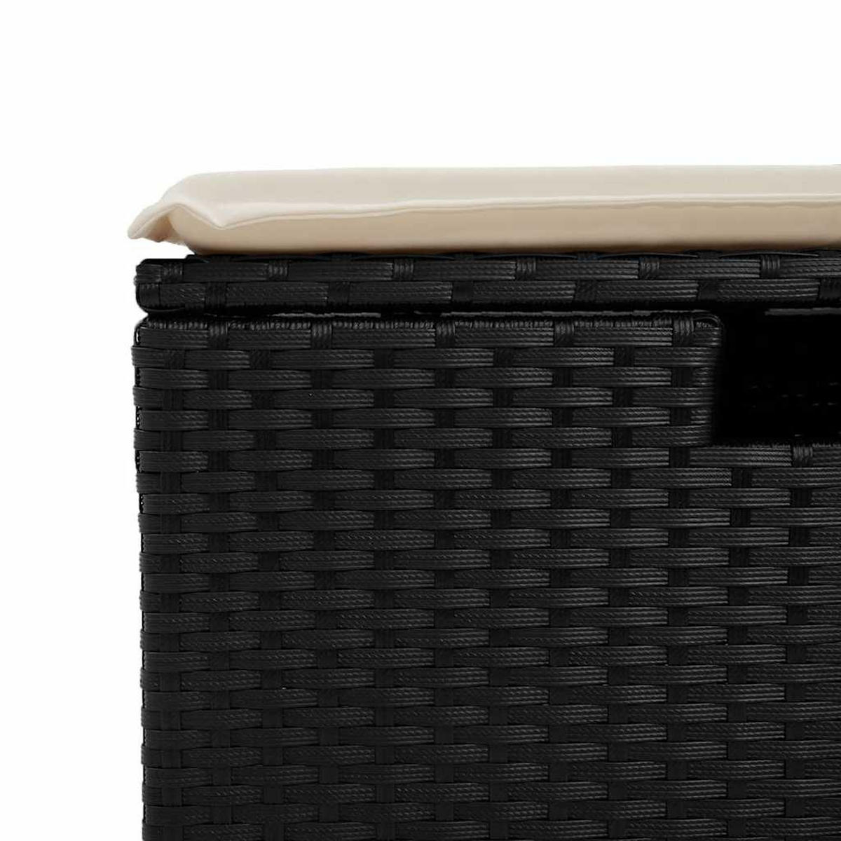 GARTEN-SOFAGARNITUR 4Er Set Mit Kissen Schwarz Poly Rattan - Schwarz, Kunststoff - vidaXL