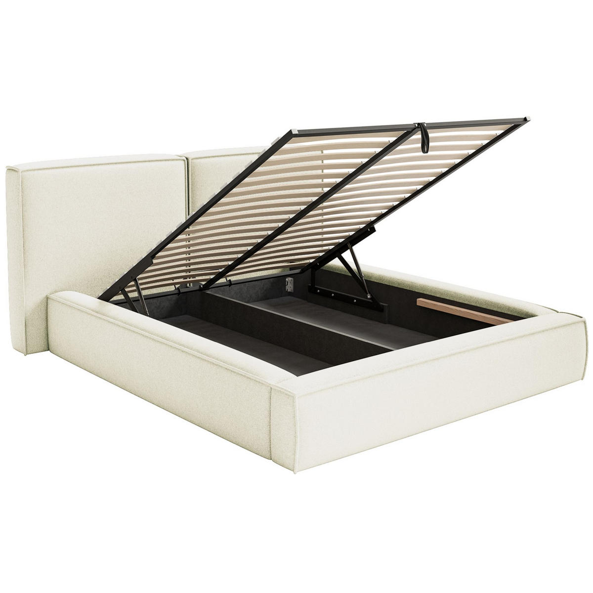POLSTERBETT Tilves Creme 140x200 cm - Creme/Schwarz, Kunststoff/Textil (140/200cm) - Selsey