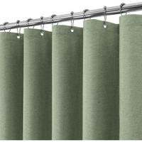 DUSCHVORHANG Leinen 275 x 182 cm Grün - Grün, Textil (275/182cm)