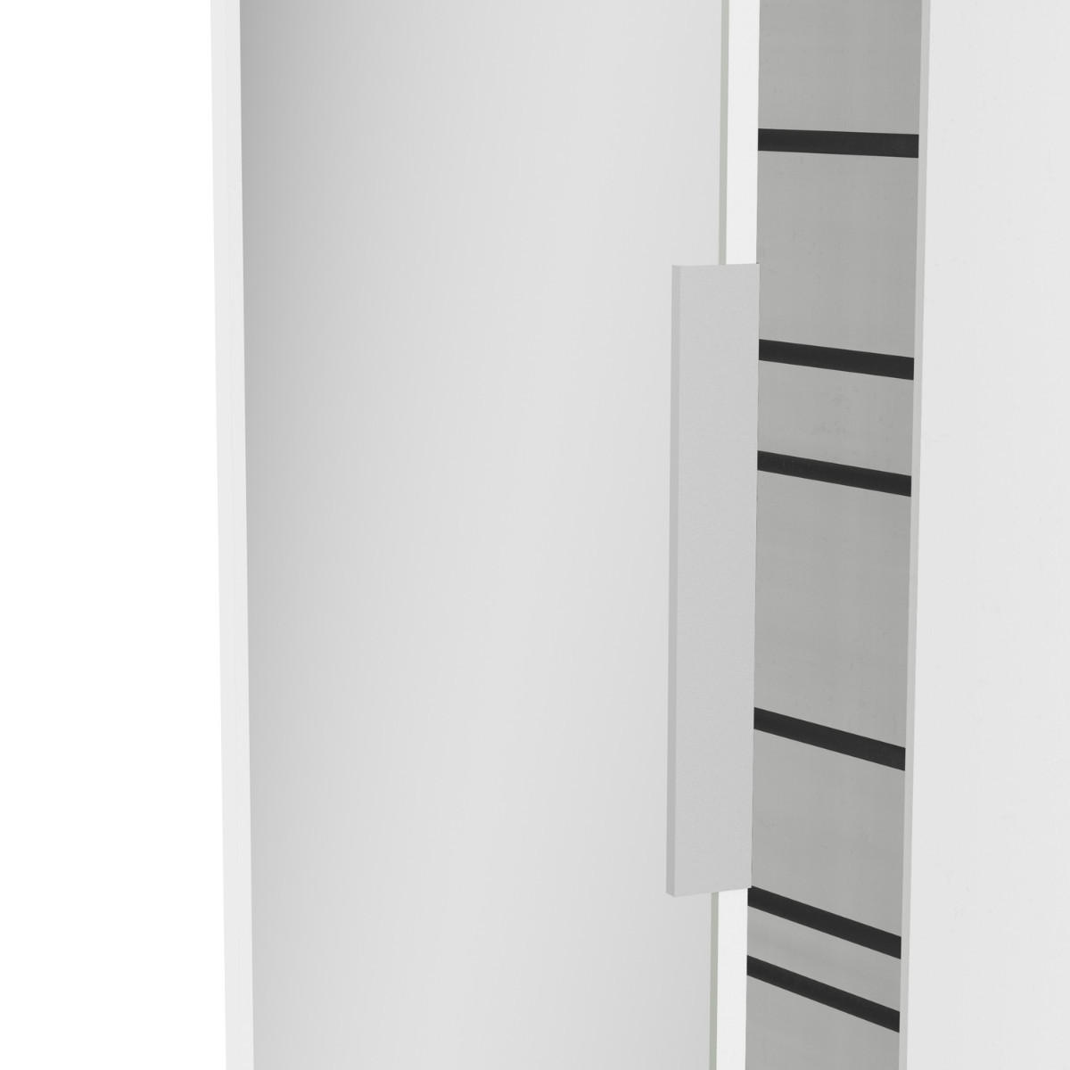 SCHUHSCHRANK 2 türen und 1 spiegel - ebony 82,8/23,9/178,4 cm - Weiß, Holzwerkstoff (23.9/178.4/82.8cm) - Calicosy