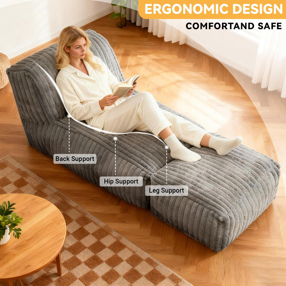 SCHLAFSOFA modular 160 x 79 x 66 cm Flannelette Light Grey - Hellgrau, Kunststoff (80/66/160cm) - Beauniv