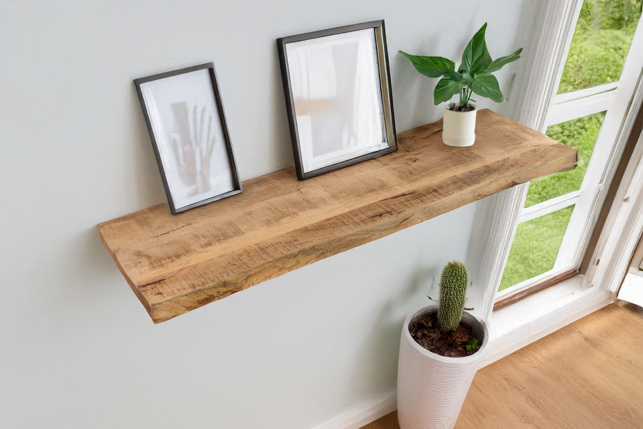 Thumbnail - SAM Wandregal, Beige, Holz, Echtholz, 80x3x20 cm, Wohnzimmer, Regale, Wandboards