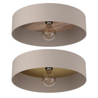 DECKENLEUCHTE Stahl Holz Taupe Messing - Braun, Holz (42/42/16cm)