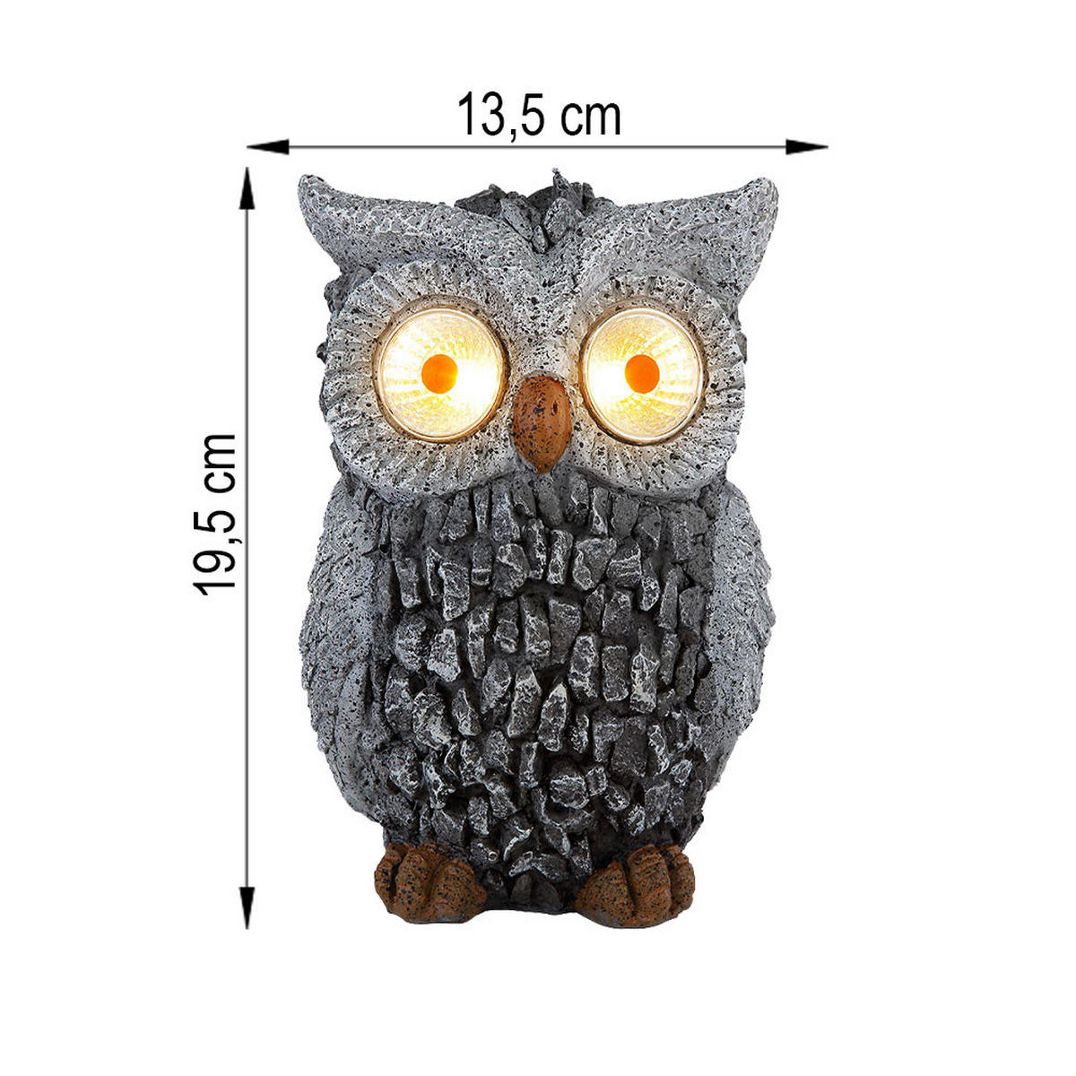 LED AUSSENLEUCHTE Steinoptik Grau 2er Set - Grau, Kunststoff (13.5/11.5/19.5cm)