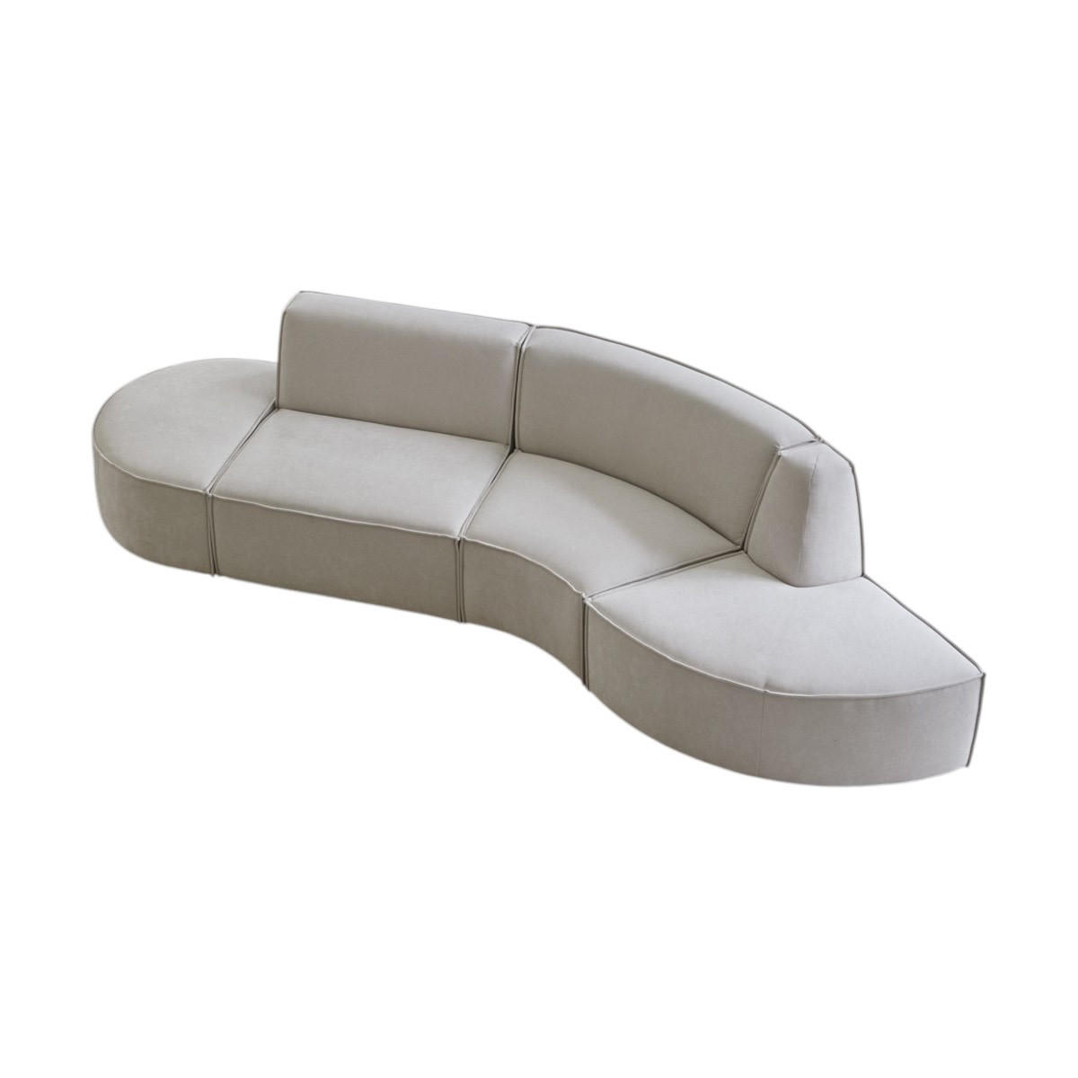 SOFA Dario Beige aus Stoff - Beige, Textil (365/75/115cm) - Tikamoon