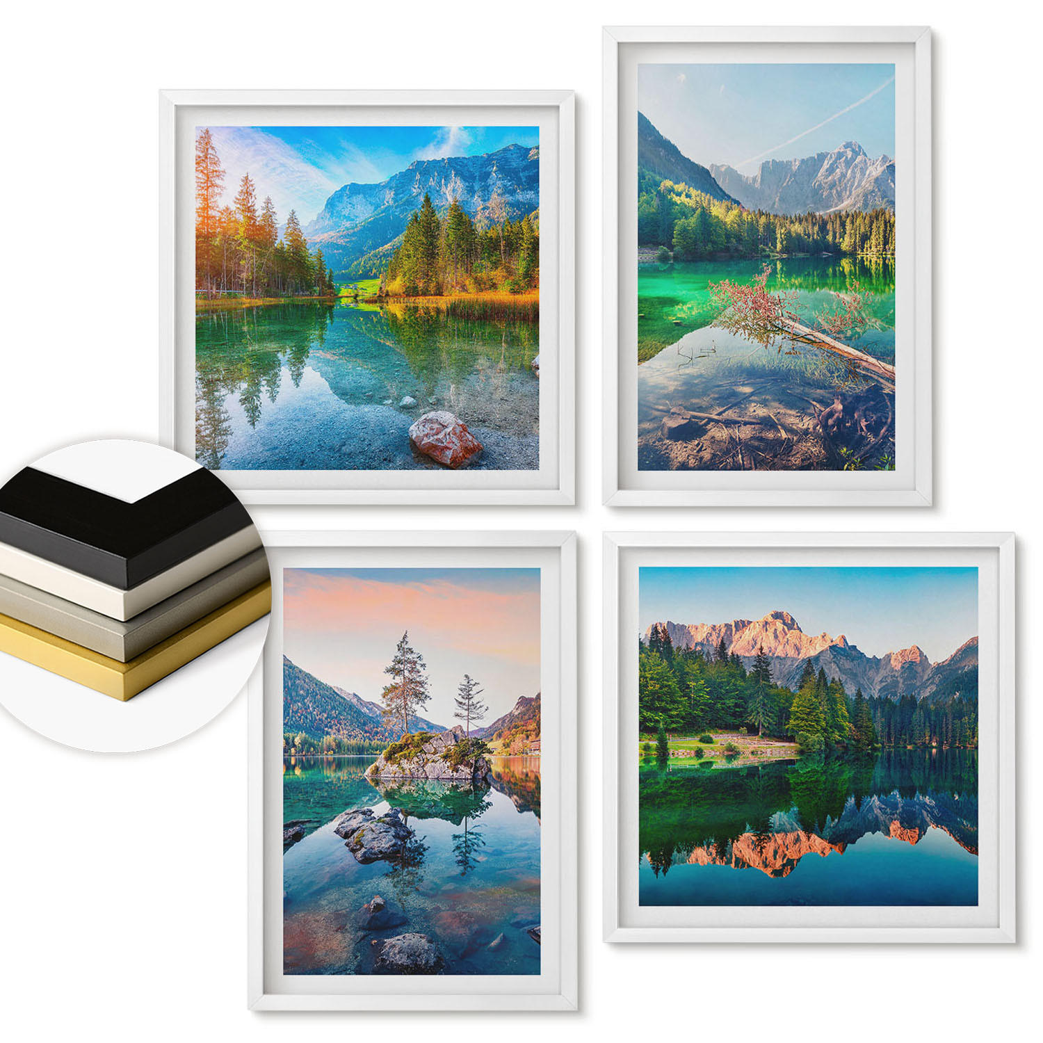 ArtPrintCave Wandbilder Weiß 50x50 cm