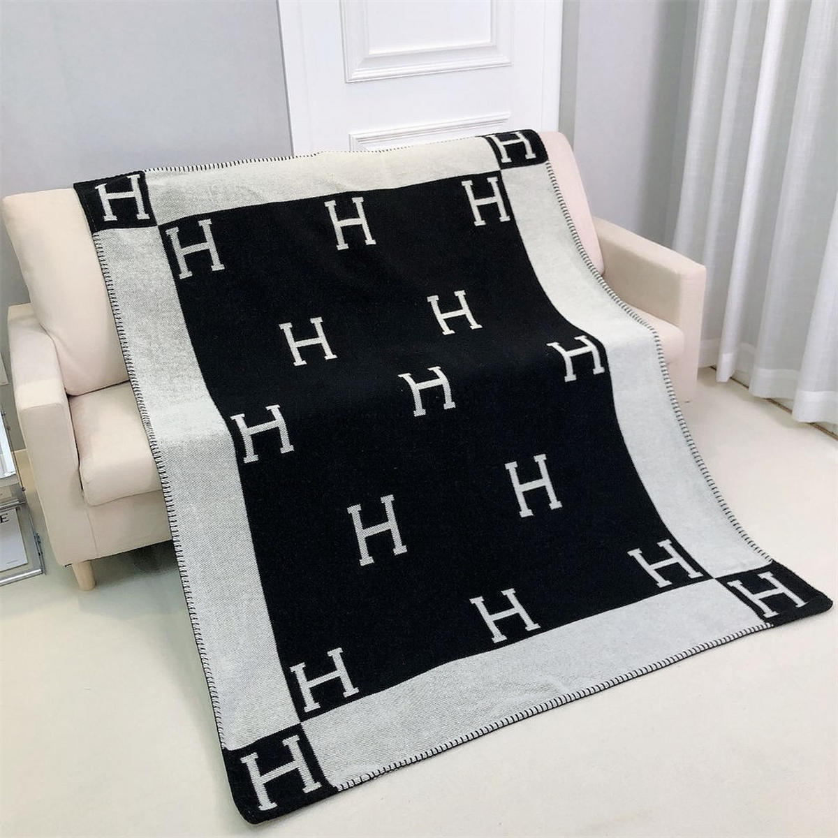 WOHNDECKE Double 175/140 cm - Schwarz, Textil (140/175cm)