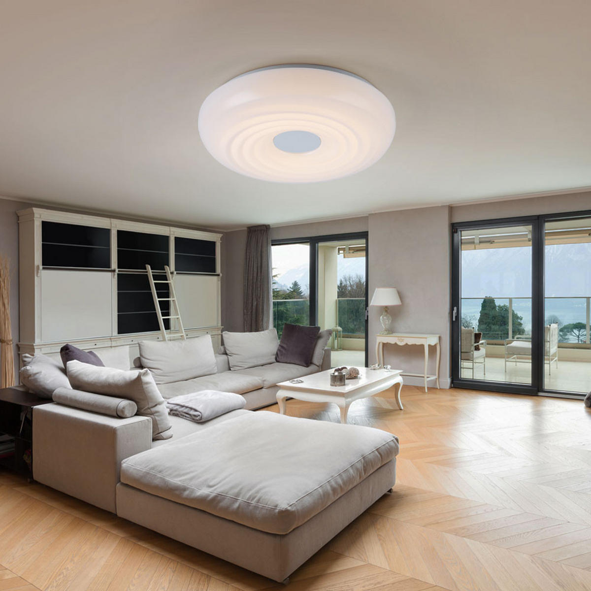 LED DECKENLEUCHTE Metall Weiß Rund - Weiß, Metall (35/35/8.5cm) - Globo Lighting