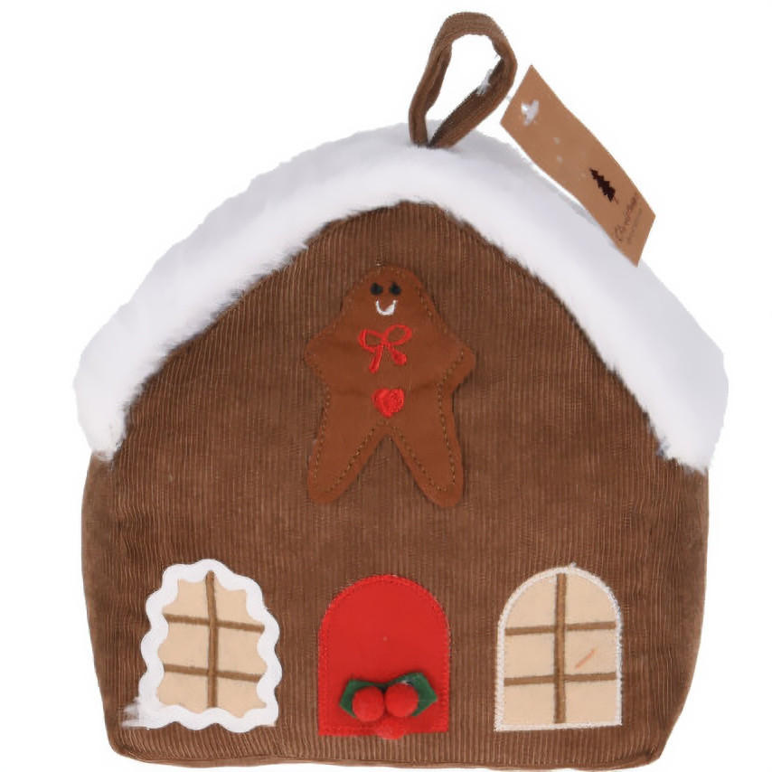 TÜRSTOPPER Haus des Weihnachtsmanns - Braun, Textil (13/20cm) - Home Styling Collection