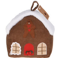 TÜRSTOPPER Haus des Weihnachtsmanns - Braun, Textil (13/20cm) - Home Styling Collection