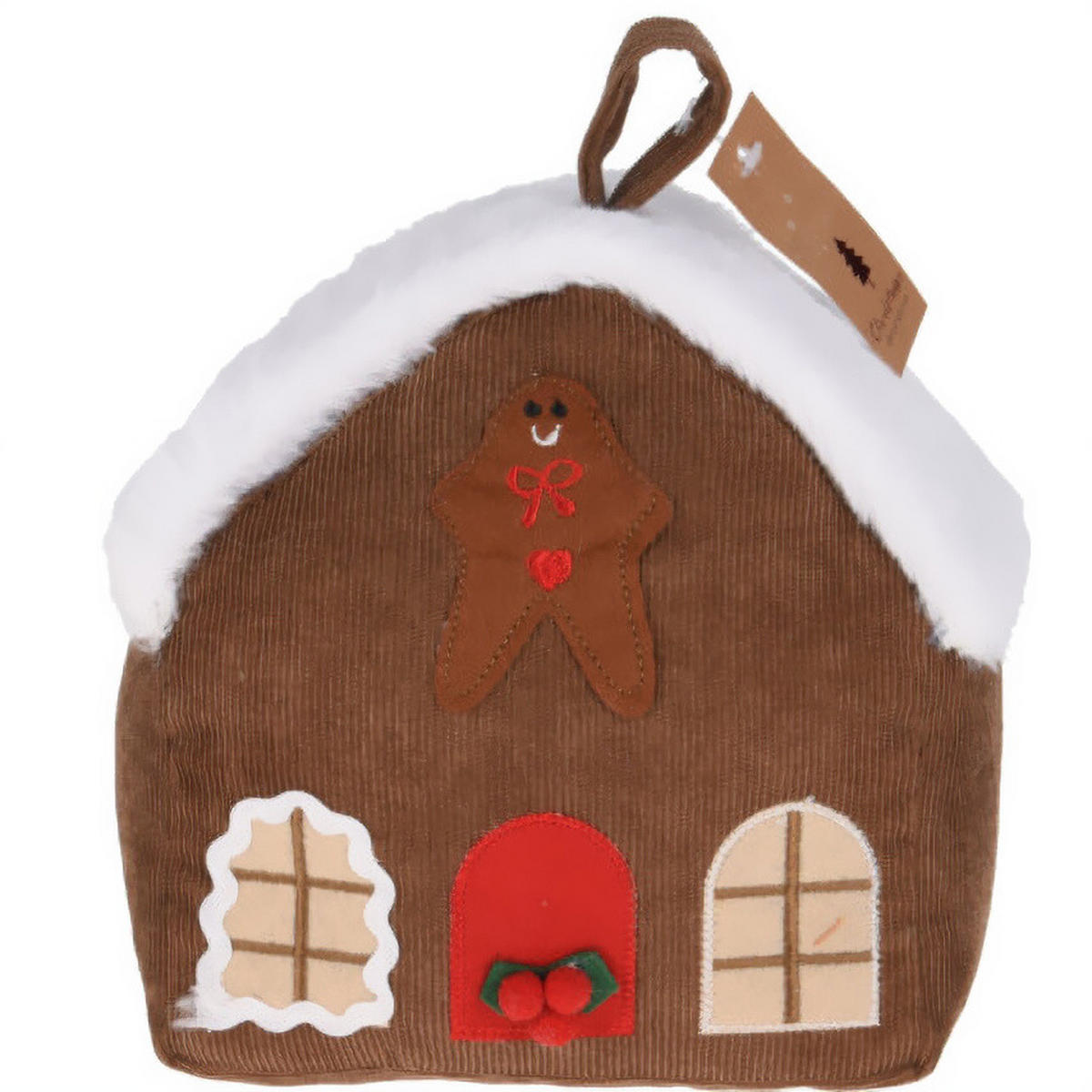 TÜRSTOPPER Haus des Weihnachtsmanns - Braun, Textil (13/20cm) - Home Styling Collection
