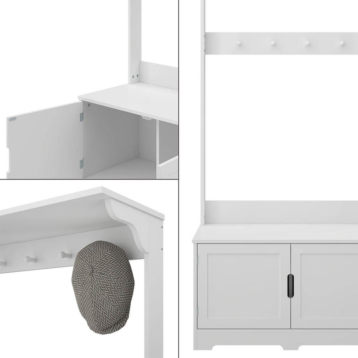 GARDEROBE Lysa Weiß 80 x 180 cm mit 2 Türen - Weiß, Holzwerkstoff (80/180/40cm) - Vicco