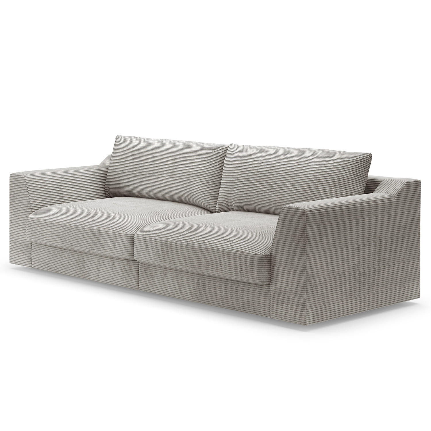 BIG-SOFA - Hellgrau, Kunststoff/Textil (274/90/112cm) - home24