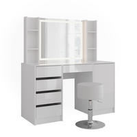 SCHMINKTISCH Sherry Weiß/Weiß Hochglanz 128.2 cm 5 Teile - Weiß Hochglanz, Holzwerkstoff (128.2/76/50.1cm) - Vicco