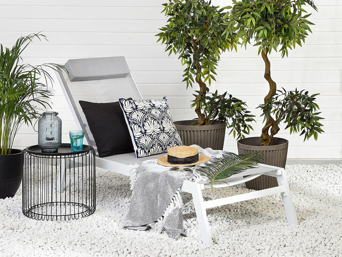 GARTENLIEGE grau Catania - Grau, Metall (66/103/155cm) - Beliani