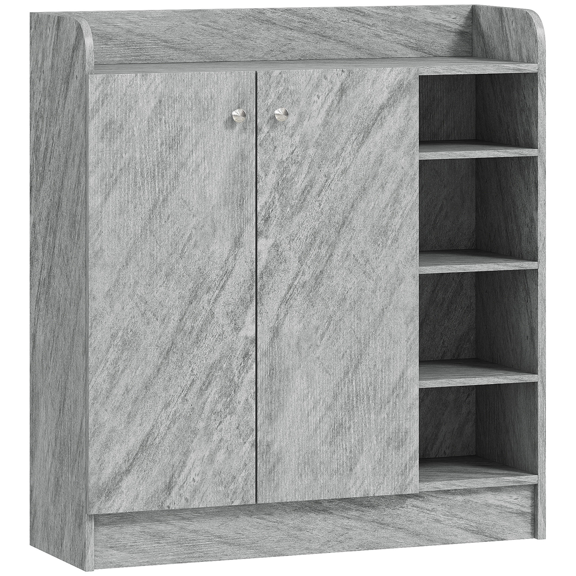 SCHUHSCHRANK Spanplatte, MDF Grau - Grau, Holzwerkstoff (30/90/83cm) - HOMCOM