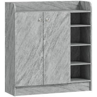 SCHUHSCHRANK Spanplatte, MDF Grau - Grau, Holzwerkstoff (30/90/83cm) - HOMCOM