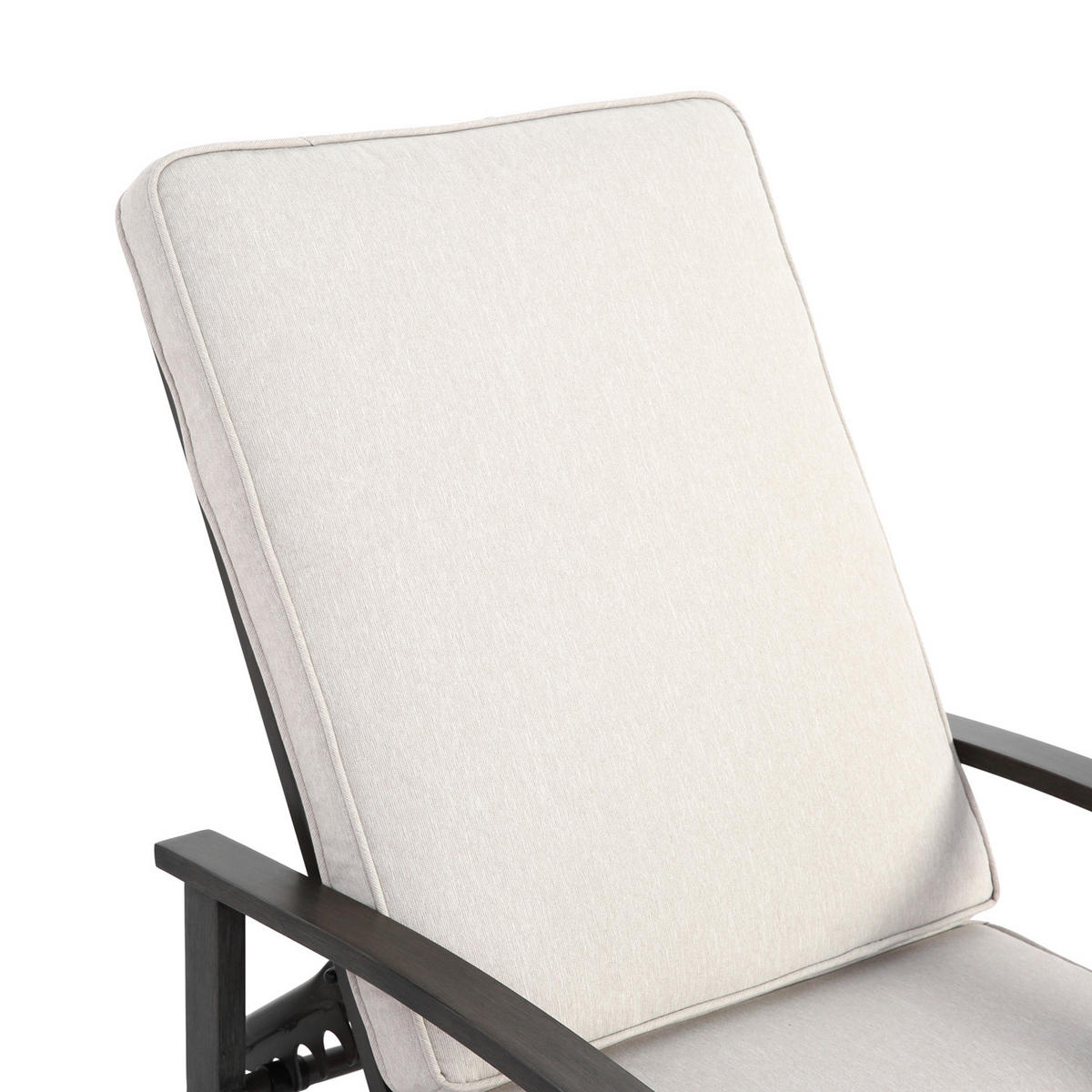 SONNENLIEGE 204 cm Aluminium Dunkelgrau Verstellbare Relaxliege mit Polster - Beige, Metall (58/100/204cm) - Urban Meuble