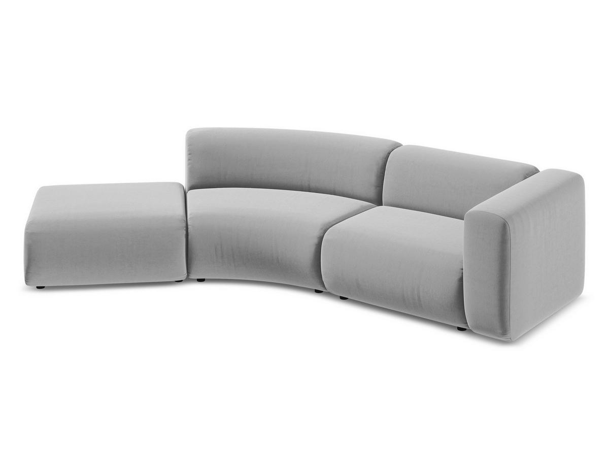 4-SITZER-SOFA Samt Stoff Grau - Dunkelgrau/Schwarz, Kunststoff/Textil (319/70/89cm) - Makamii