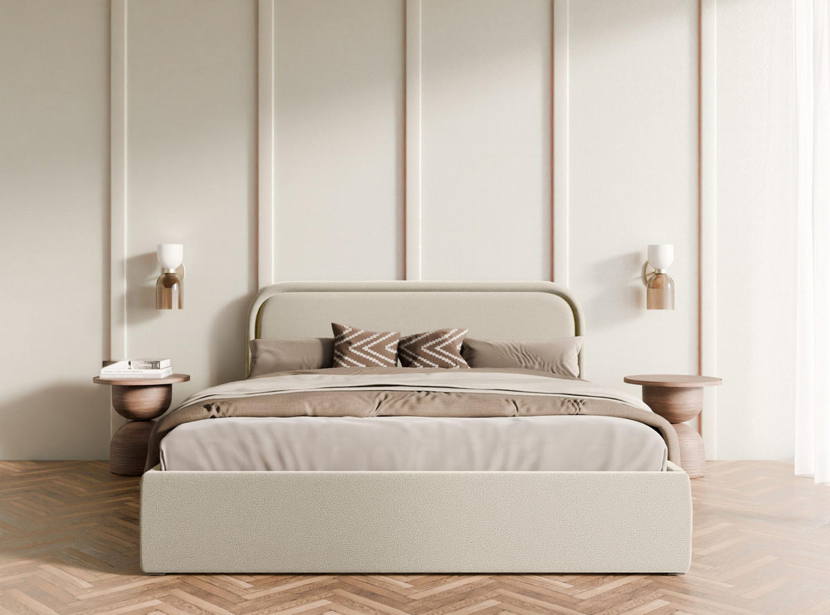 POLSTERBETT Juko 140x200 cm, Beige - Beige, Textil (140/200cm) - Fedve