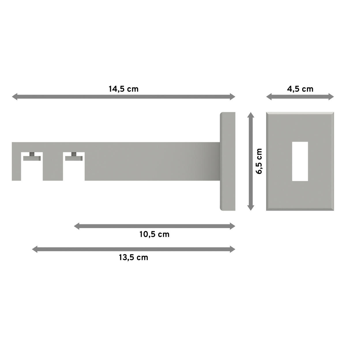 TRÄGER FÜR INNENLAUFSTANGEN 14x35 mm, Smartline 2-läufig lang, Weiß - Weiß, Metall (14.5/6.5/4.5cm) - INTERDECO