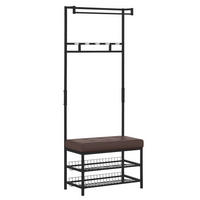 GARDEROBENSTÄNDER - Schwarz/Braun, Kunststoff/Metall (72.5/180/35cm) - HOMCOM