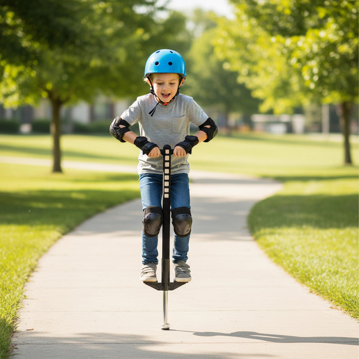 POGO-STICK - Schwarz, Kunststoff/Textil (23.5/6cm) - Relaxdays