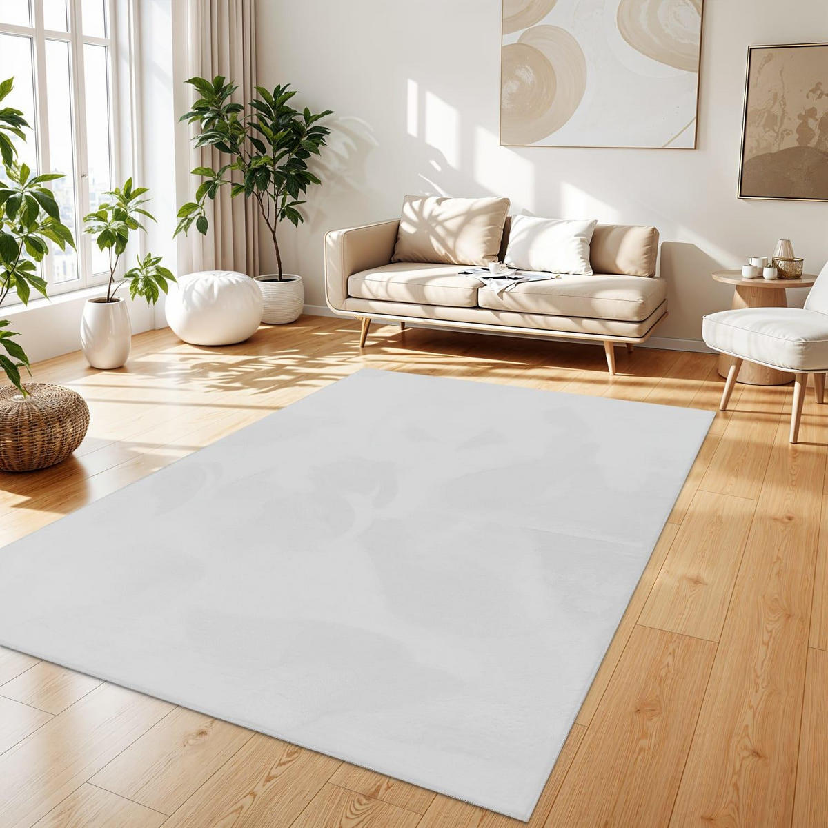HOCHFLORTEPPICH 200/280 SOFT 380 - Weiß, Kunststoff (200/280cm) - Paco Home