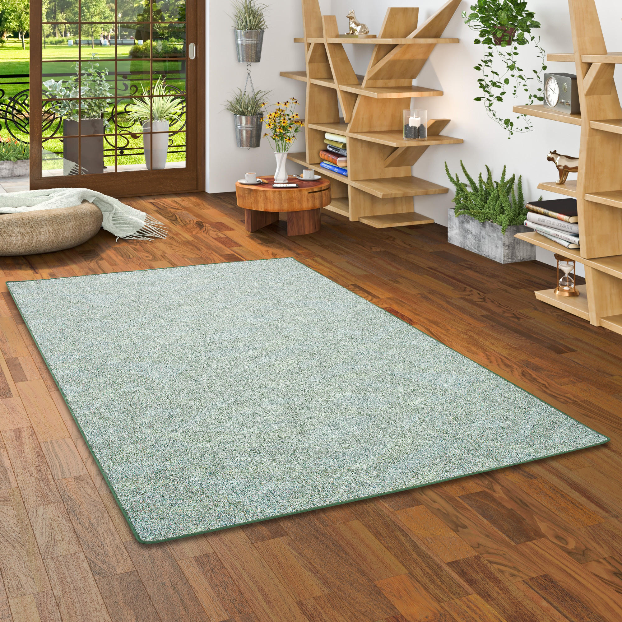 SCHLINGENTEPPICH MEMORY MELIERT - Grün, Textil (200/250cm) - Snapstyle
