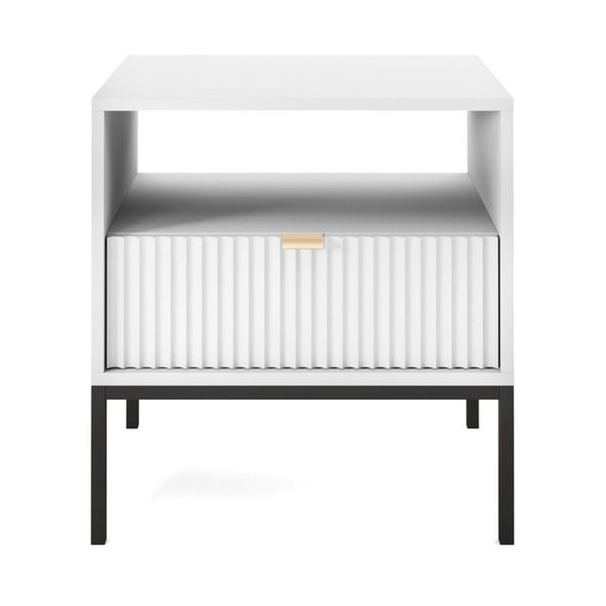 NACHTTISCH – S54 – 54 cm – NOVA – Weiß - Weiß, Holzwerkstoff (54/56/39cm) - hi-markt