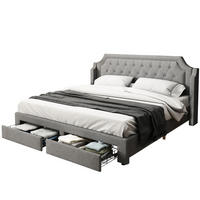 POLSTERBETT 180/200 cm Grau mit Lattenrost und LED-Beleuchtung - Grau, Textil (180/200cm) - OKWISH