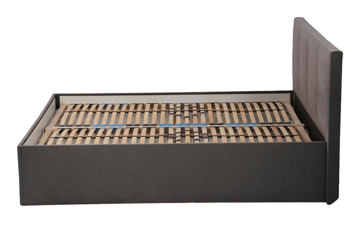 POLSTERBETT Dalas Anthrazit 200 x 200 x 40 cm Stauraum Mit hochwertiger Matratze H3 (bis 120 kg) und Lattenrost - Anthrazit, Holz (200/200cm) - Halmon Schlafkomfort Betten 