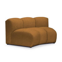 SOFAELEMENT Chenille Stoff Gelb - Currygelb/Schwarz, Holzwerkstoff/Kunststoff (147/70/89cm) - Makamii